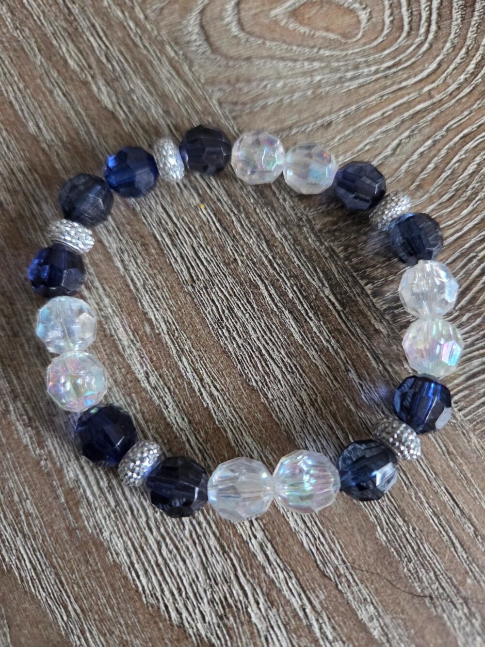 Amber's Creations Handmade Ocean Sparkle Stretch Bracelet